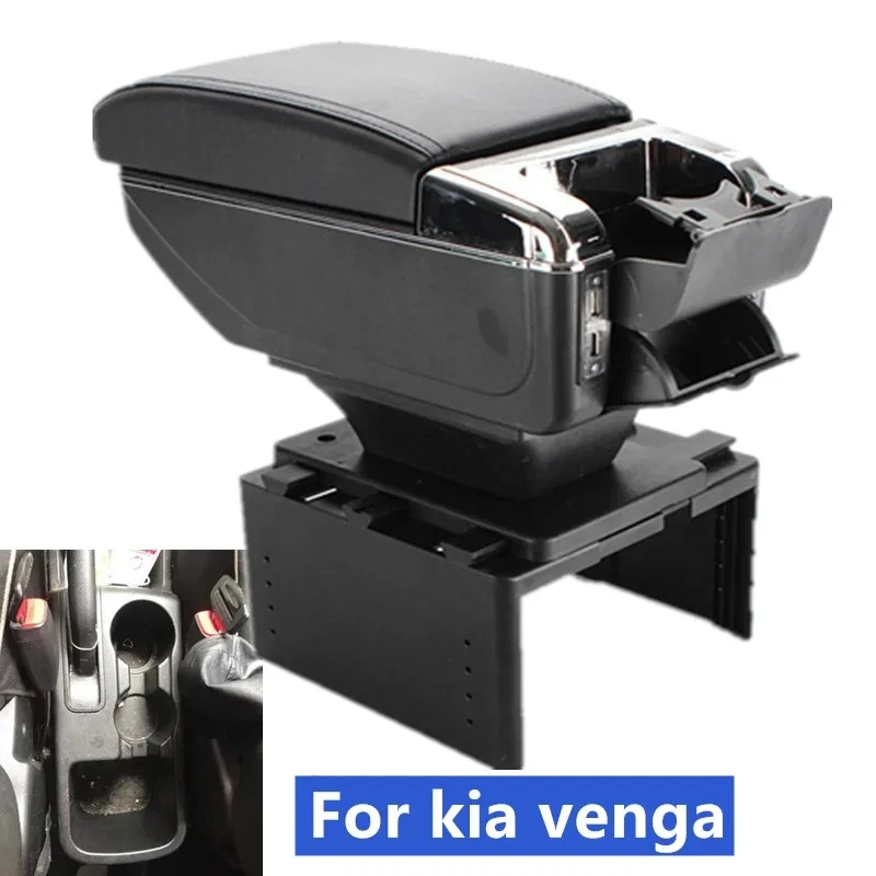 

NEW For kia venga Armrest Box For kia venga Car Armrest Central storage Box Retrofit parts with USB Interior Car Accessories