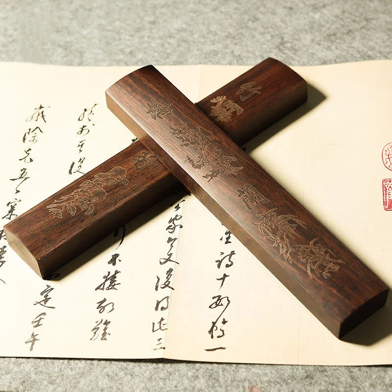 Wood Calligraphy Paperweights Chinese Traditional Painting Paper Pressing and Brush Writing Paperweight Calligraphy Supplies