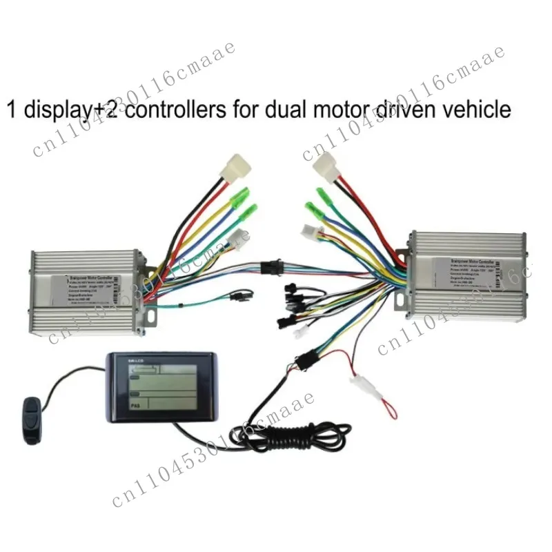1*LCD Display930+2 Controllers 18MOSFET 36V48V60V72V1200W for Dual Motor Driven Electric Scooter Motorbike MTB Atv Snowmobile