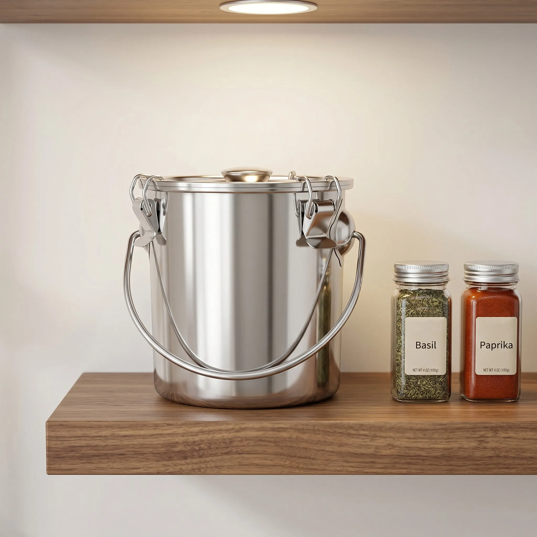 Stainless Steel Airtight Canister Leak Proof Seal Bucket for Coffee Storage Versatile Container for Food Rice Flour Sugar