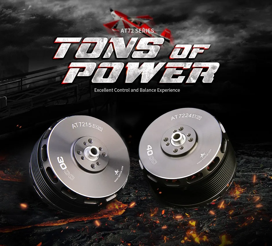 T-MOTOR AT7224 40CC VTOL UAV Fixed Wing Aircraft Long Shaft Motor KV160/KV190 DRONE DIY PATRS