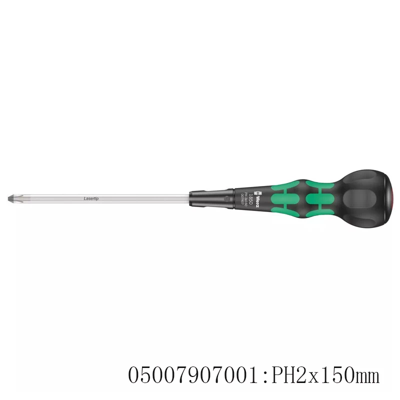 Wera 05007907001 Ball-Grip Phillip Screwdriver PH2 x 150 mm Anti-Roll Anti-Slip High Accessibility Straight screwdriver