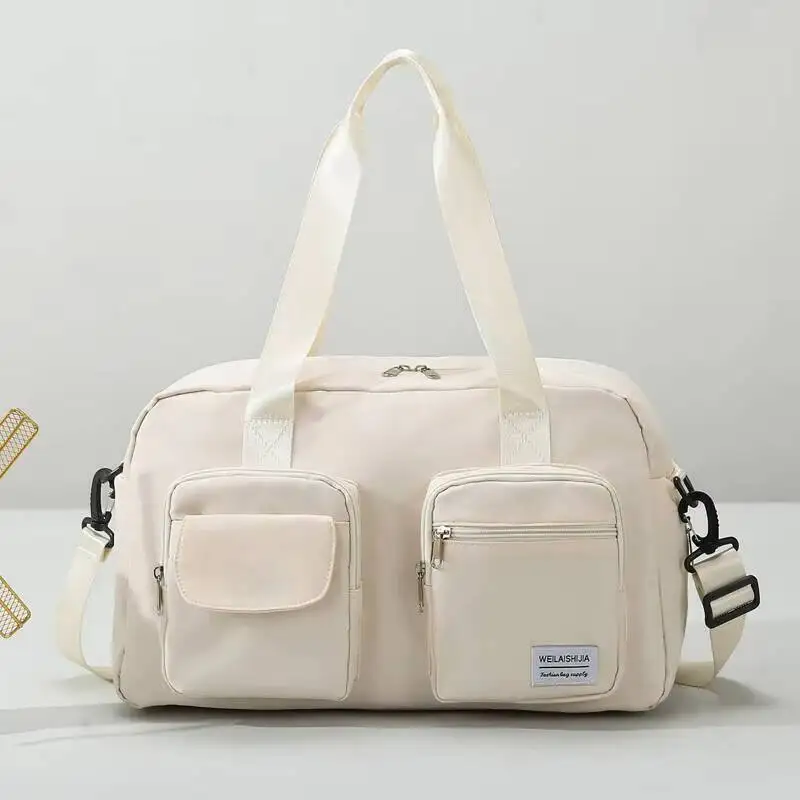 

Compact Travel Bag with Large Capacity Black Waterproof Oxford Fabric Gym Bag Dry/Wet Separation Handheld Crossbody Bag