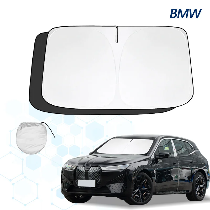 Car Windshield Sun Shade For BMW iX Series Sunshade Summer Visor Protector Foldable Blocks UV Rays Protection Accessories