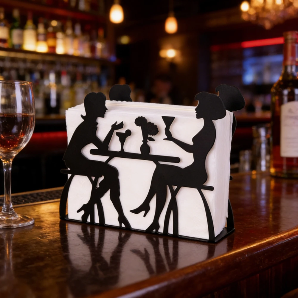 

Nordic Creative Napkin Holder, Hollow Out Tissue Rack for Home Bar Cafe Restaurant, Tabletop Decorative Napkin Organizer