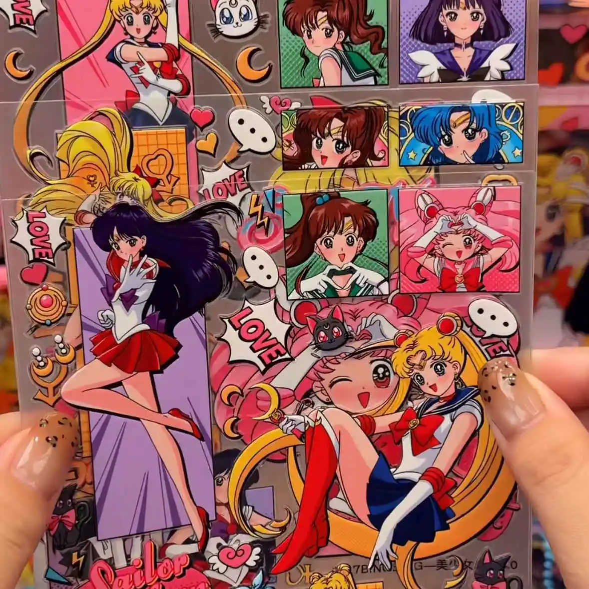 Sailor Moon jelly 3D 5D planner decoration stickers DIY journal camera tablet waterproof stickers, gift for friends