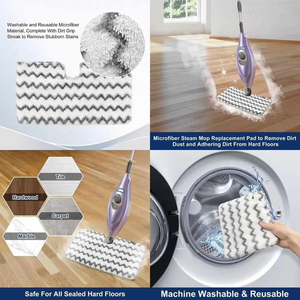 

Shark S3500 Series Steam Mop Replacement Microfiber Pads, Compatible with S3501, S3601, S3550, S3901, SE450, S3801CO, S3601D, S2