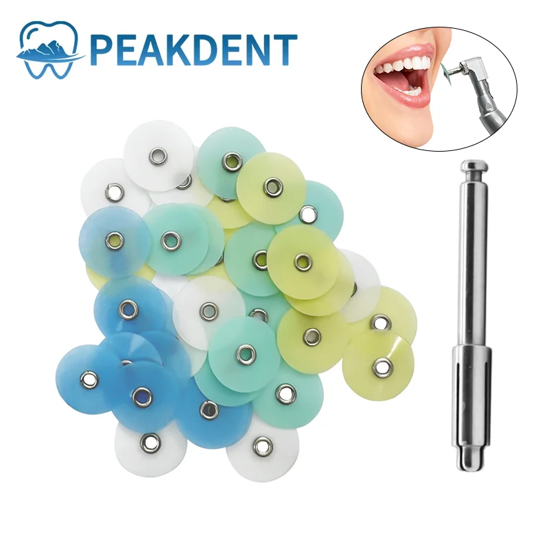 Dental Composite Polishing Disc Gross Reduction Contouring Mandrel Stripes for Ceramics and Glass Ionomer Restorations 40pcs/Box