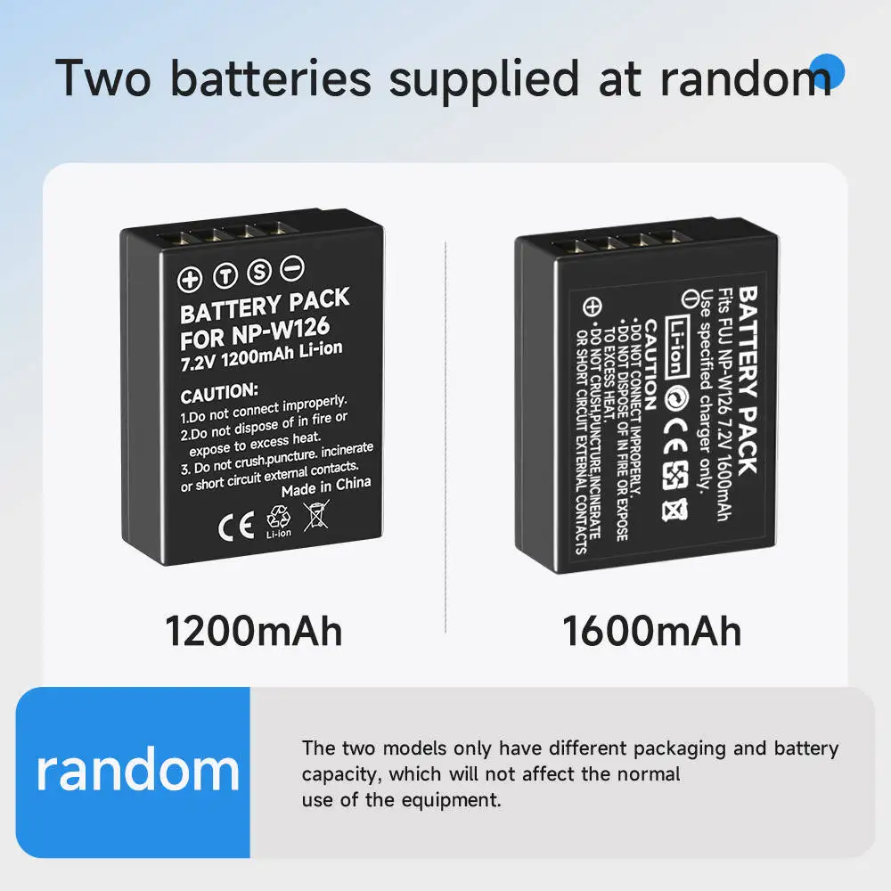 PALO NP-W126 NP W126 Battery for Fujifilm X-T30 II X-S10 X-PRO3 X-Pro2 X-Pro1 X-T30 X-T20 X-T10 X-T3 X-T2 X100V X100F X-E4 X-E3