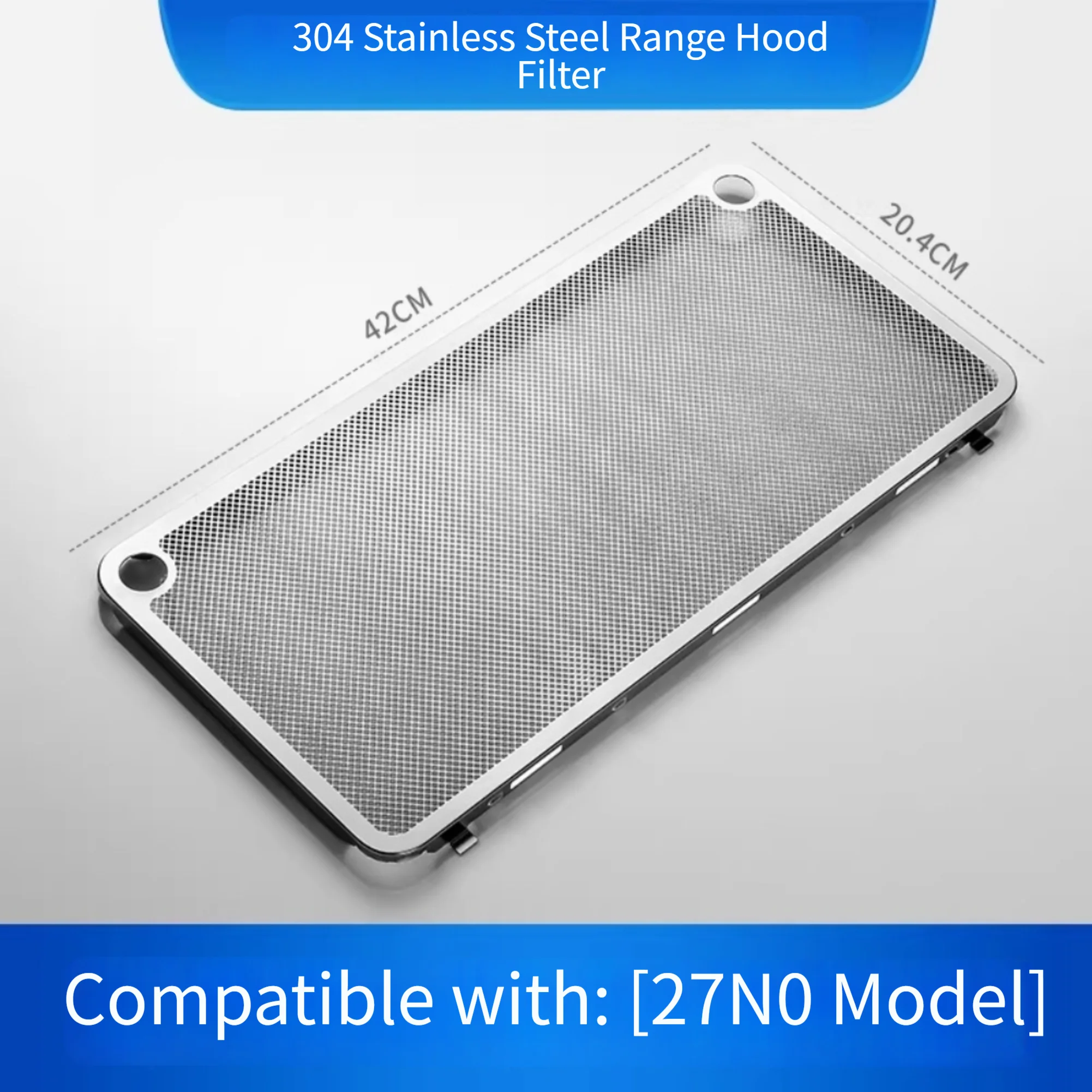 Replacement Range Hood Oil Filter Screen,Mesh For Effective Grease Capture=, Easy=Clean Detachable Kitchen Accessory 42cm