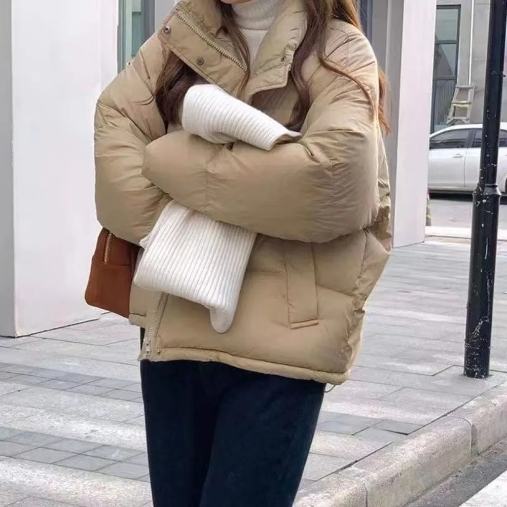 2023 New Loose Large Size Short Coats Black Oversized Cotton Jackets Winter Women Clothing Parkas Puffer Jacket 2XL White Parka