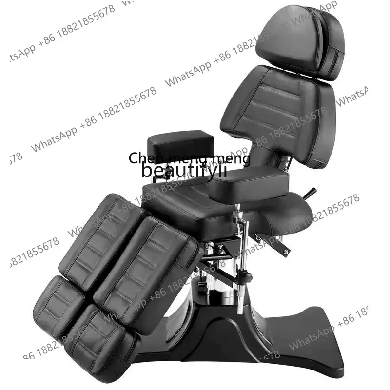 S7486 ss シングルスプリットレッグタトゥーカウチ多機能調整可能タトゥーチェアフェイシャルベッド油圧リフティングタトゥーアイブロウリクライニング