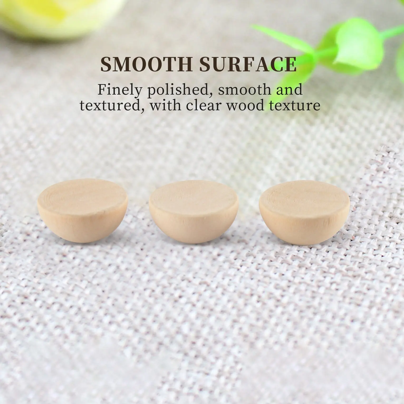 【売れ筋！】100個 20mm ハーフウッドビーズ、未完成の分割天然ラウンドウッドボール ルースビーズ DIY クラフト クリスマス用