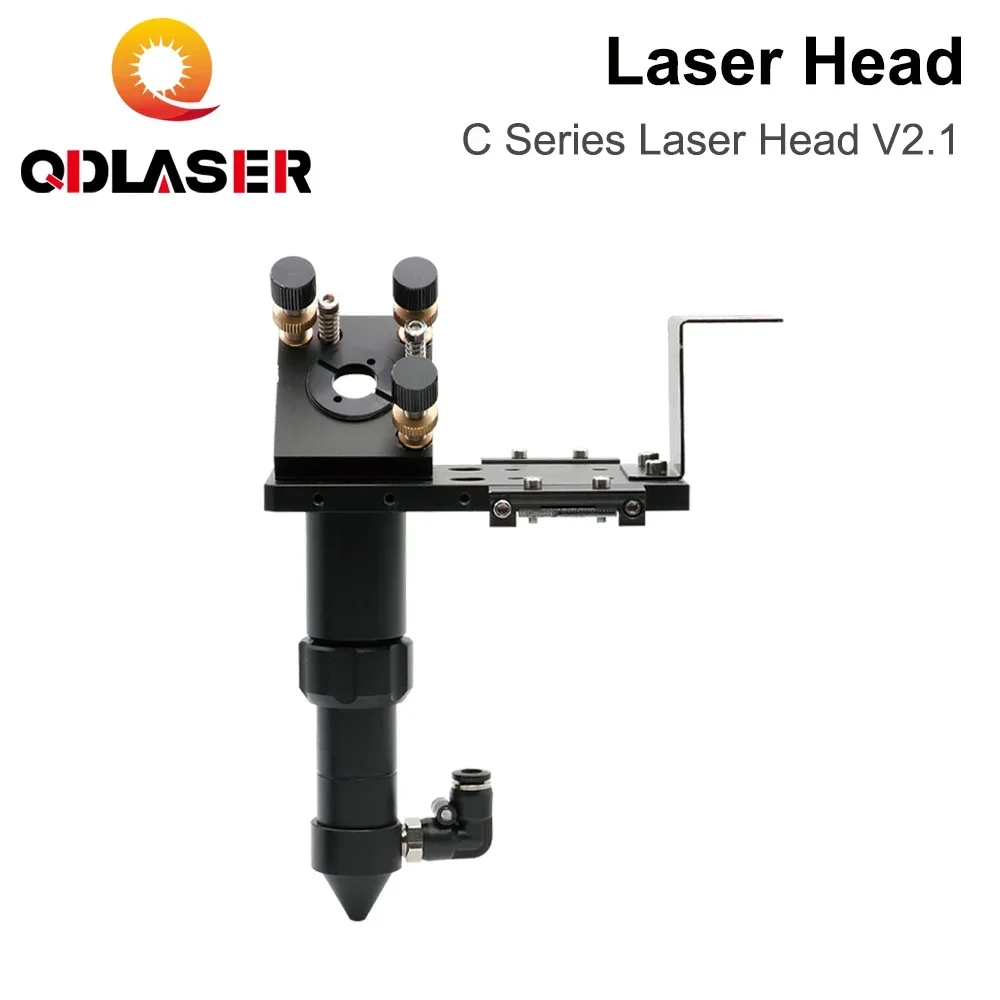 QDLASER C Series CO2 Laser Head Dia.18 FL38.1& Dia.20 FL50.8/63.5/101.6mm Mount for Laser Engraving Cutting Machine(Black)