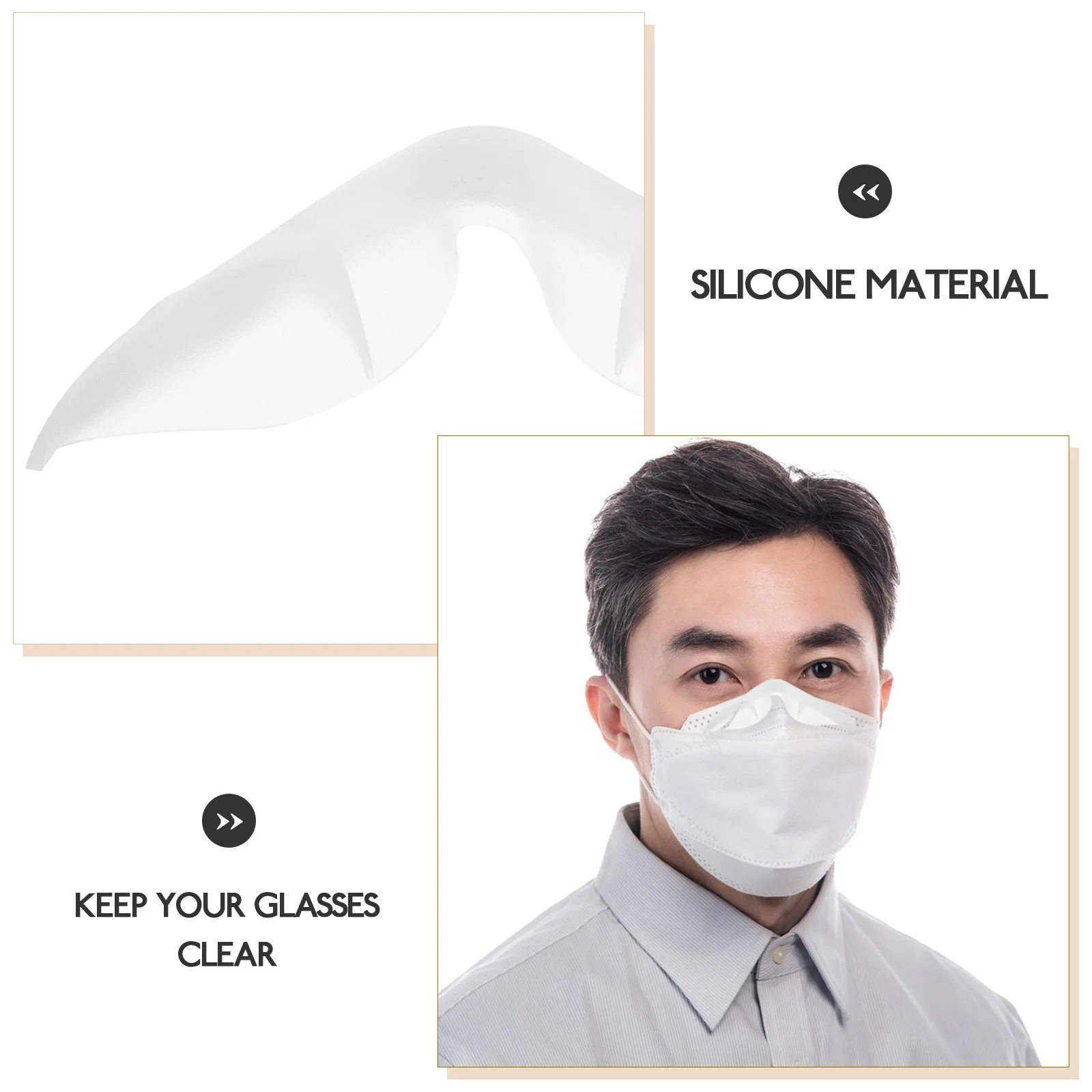 

10Pcs Nose Bridge Cushions Silicone Pads Mask Protection Strip Easy to Use and Store Outdoor Activities Mask Protection Strip