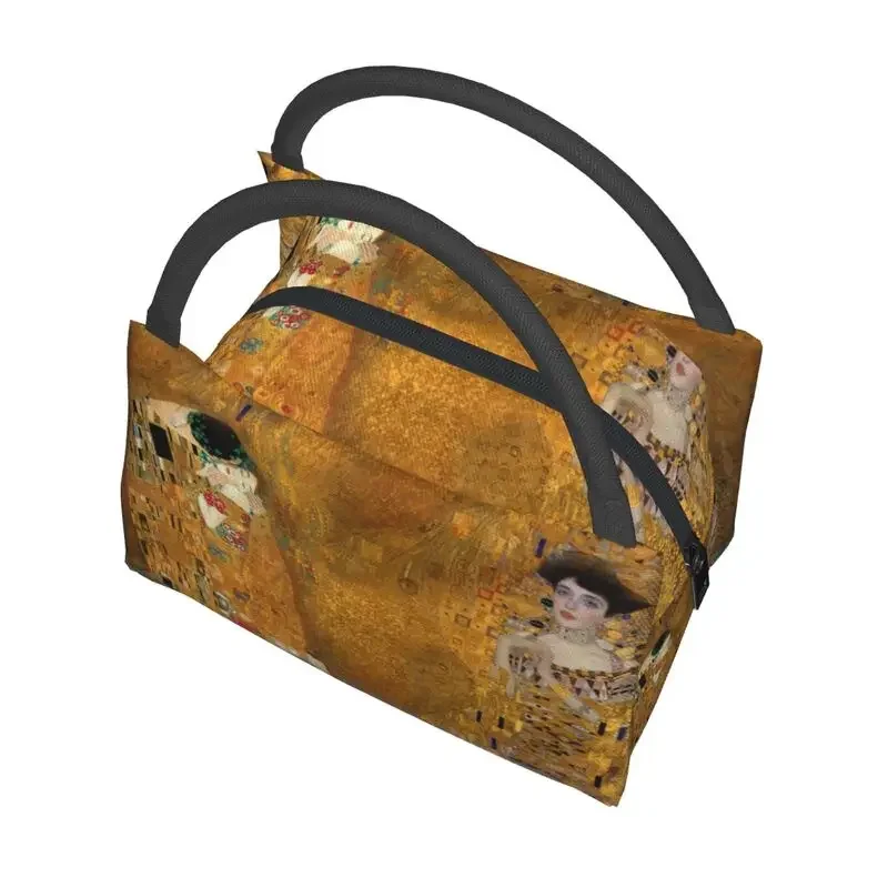 Gustav Klimt-Sacos Isolados Para Mulheres, À Prova De Fugas, Refrigerador De Ouro, Tote Térmica, Praia, Acampamento, Bolsa De Ombro De Viagem