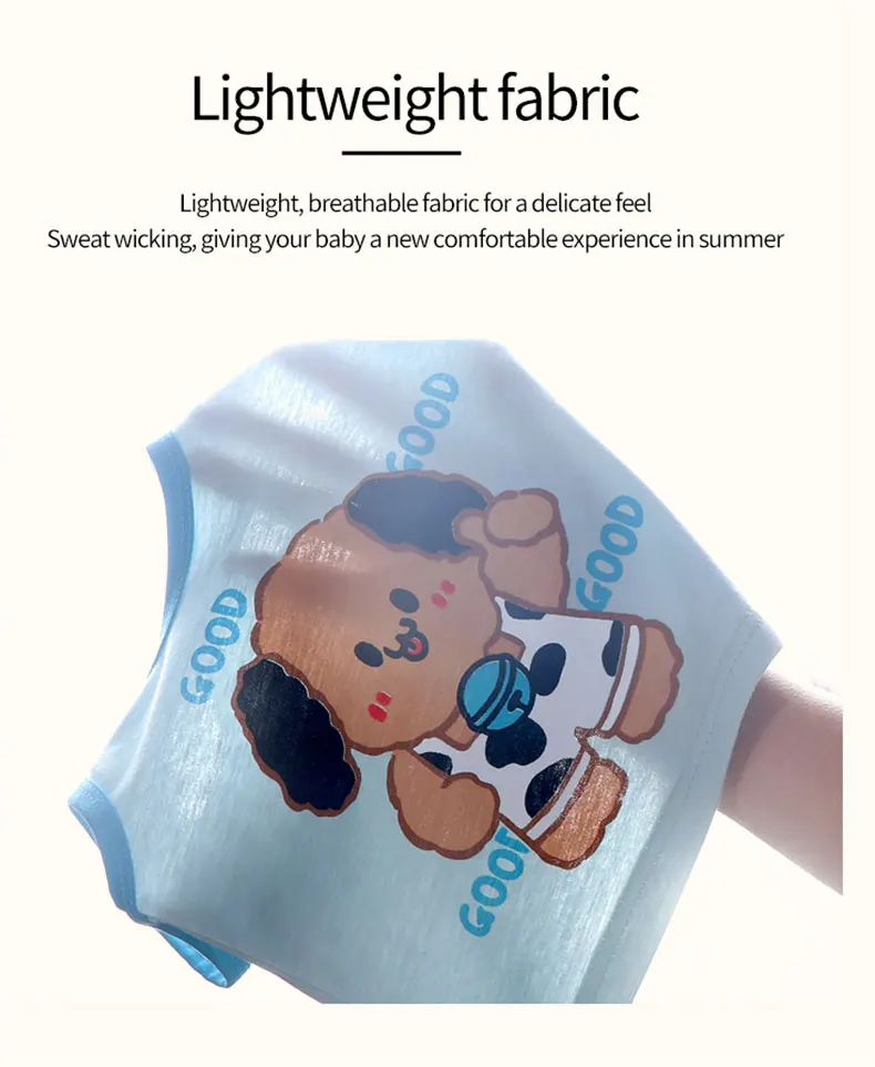 Kinder Sets Kinder Weste Anzug 2PCS Set Sommer Baumwolle T-Shirt Mädchen Shorts Kleidung Kinder Jungen Mädchen Ärmellose Anzug Tragen Tuch – Detail 7