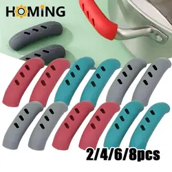 8/4/2pcs Silicone Pan Handle Cover Heat insulation Non-slip Assist handle Holder Hot pot anti-scalding handle pad Kitchen Gadget