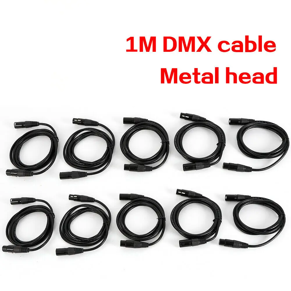 5x DMX Cable 1m 3-Pin XLR DMX Cable Signal Cable For Stage Light Par Light NEW DE