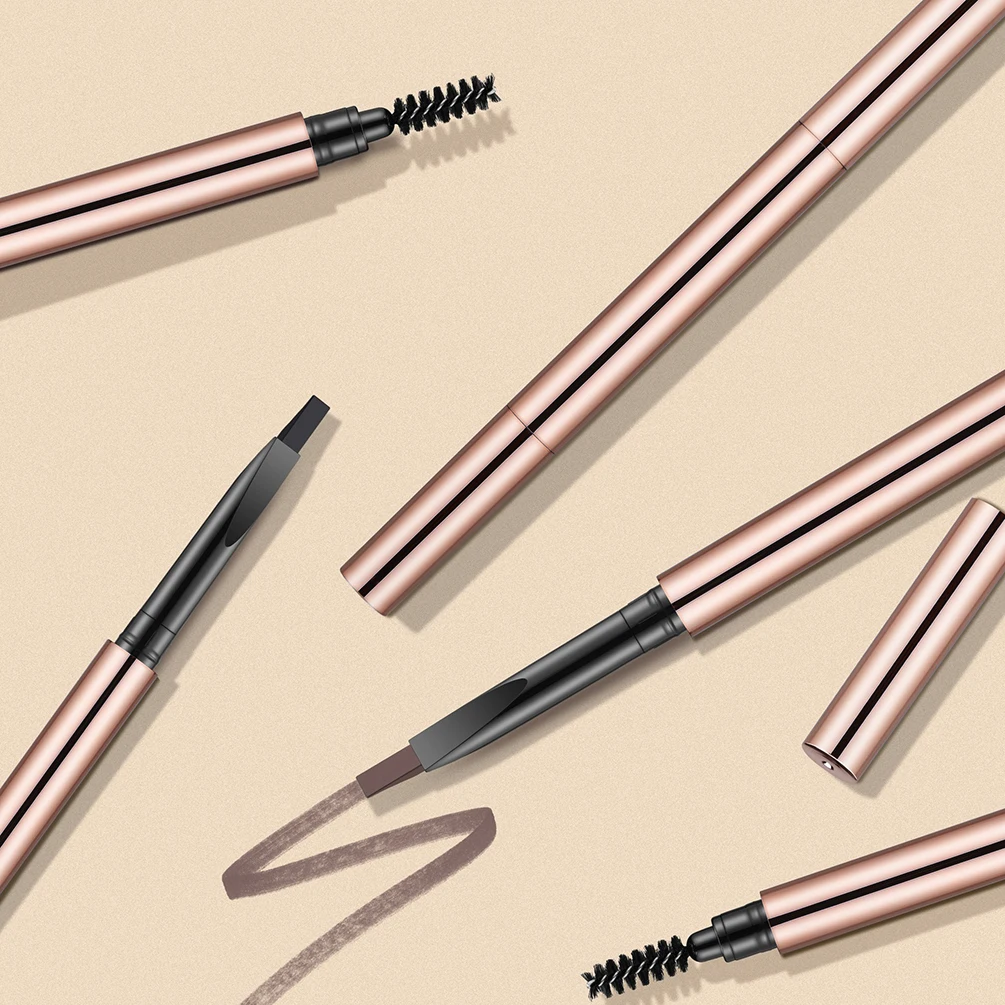 Dubbelzijdig wenkbrauwpotlood voor wilde lijnen met cutter, private label, aangepast logo, veganistische make-up, groothandel wenkbrauwverf