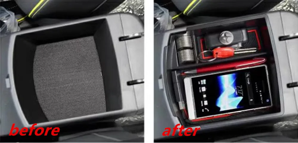 Car Center Console Armrest Storage Box Tray for Hyundai Kona 2017 2018 2019 2020 2021 2022 2023 Container Organizer Accessories