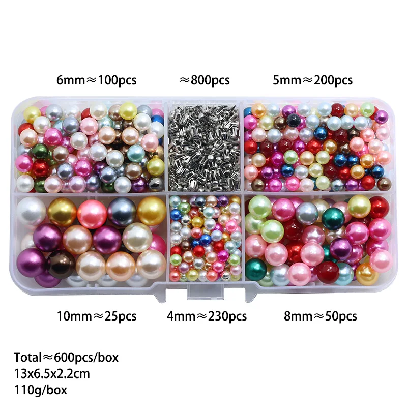 

600pcs 4/5/6/8/10mm Plastic Pearls Without Holes Beads For Clothing Cap Craft for DIY Knitting Lace Hat Sewing Materials Crafts