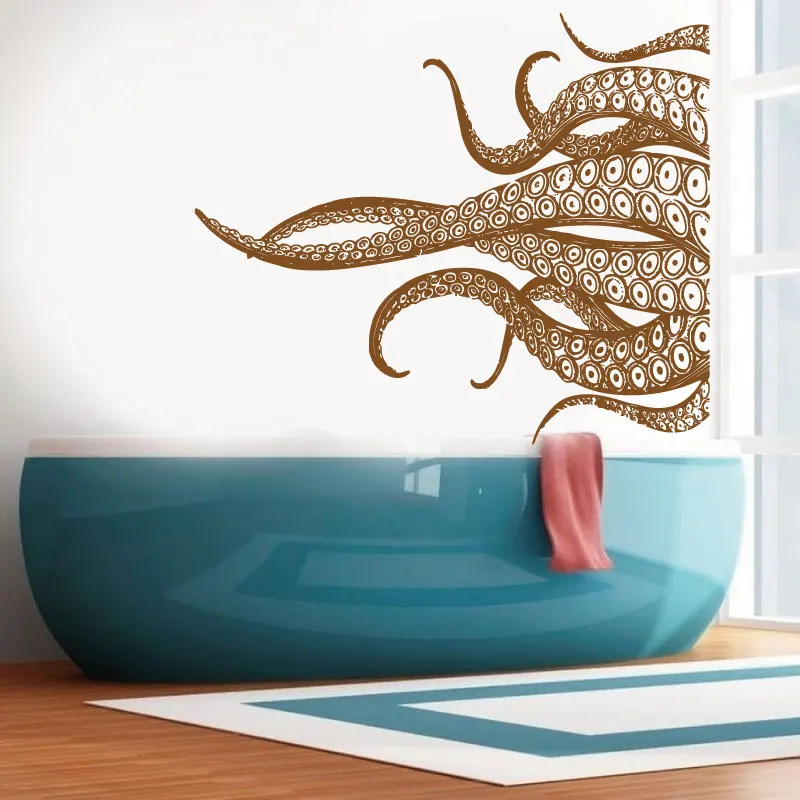 Kraken Octopus Tentacle Vinyl Wall Sticker Nordic Crusu Mythology Monster Home Bedroom Bathroom Decoration Door Decal Mural 23