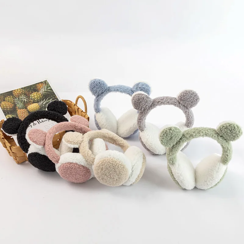 

Зимние наушники с милым медведем, весенняя защита ушей, плюшевая повязка на голову для женщин и мужчин, теплые уши в стиле Харадзюку, модные однотонные наушники на открытом воздухе