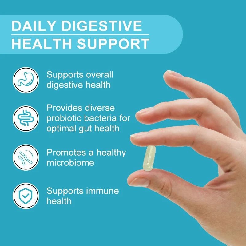 BBEEAAUU Lactobacillus Probiotics Digestive Enzyme & Prebiotic Fiber Digestive Health More Effective Intestinal Health Supplemen