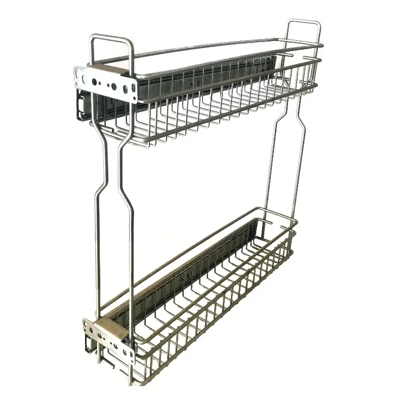 

Multifunctional 2-layer kitchen cabinet storage device No folding pull-out sliding drawer Spice rack Wholesale storage rack