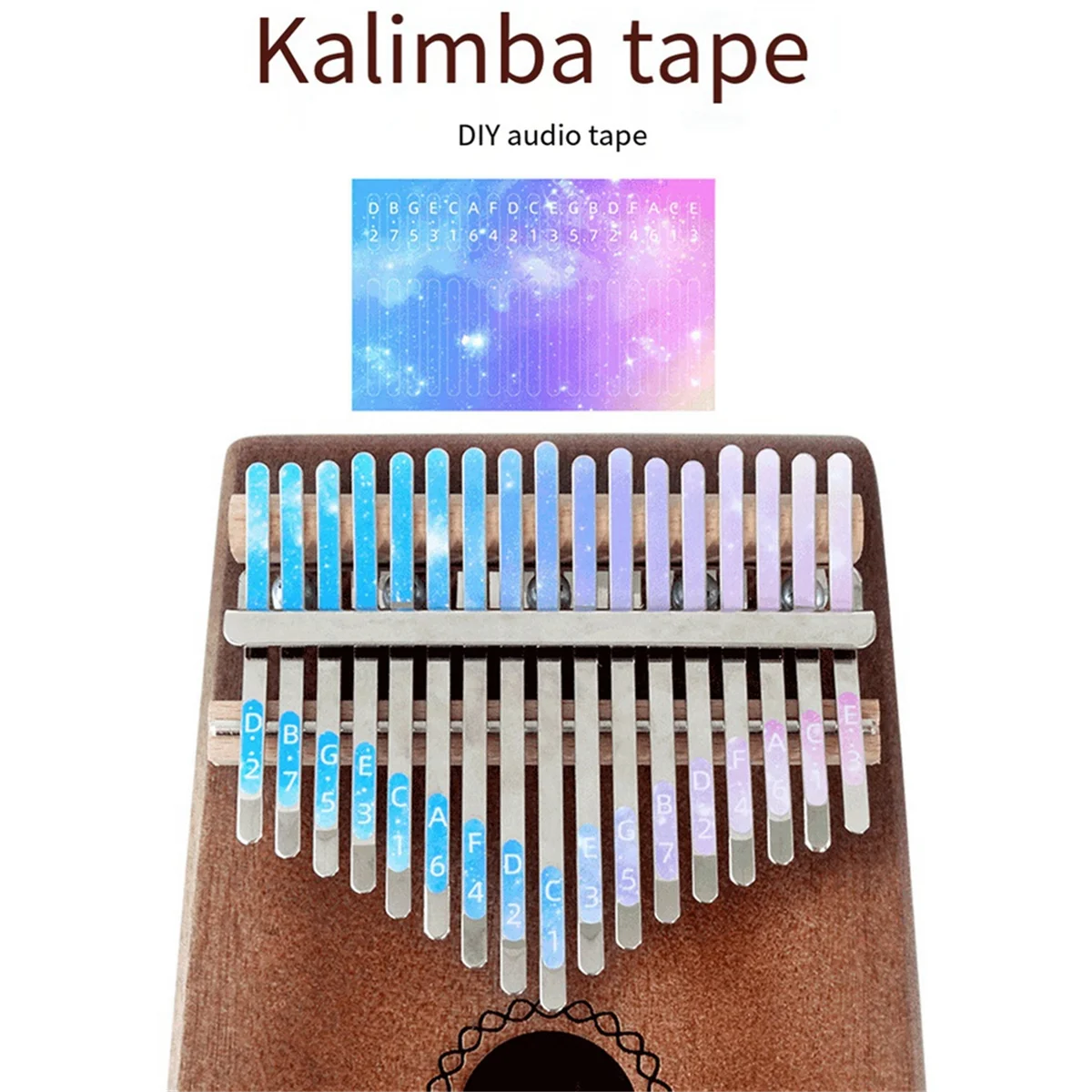 5Pcs Kalimba 21 Keys Sticker Thumb Piano Decals Keyboard Instruments Parts Accessories for Beginner Learner