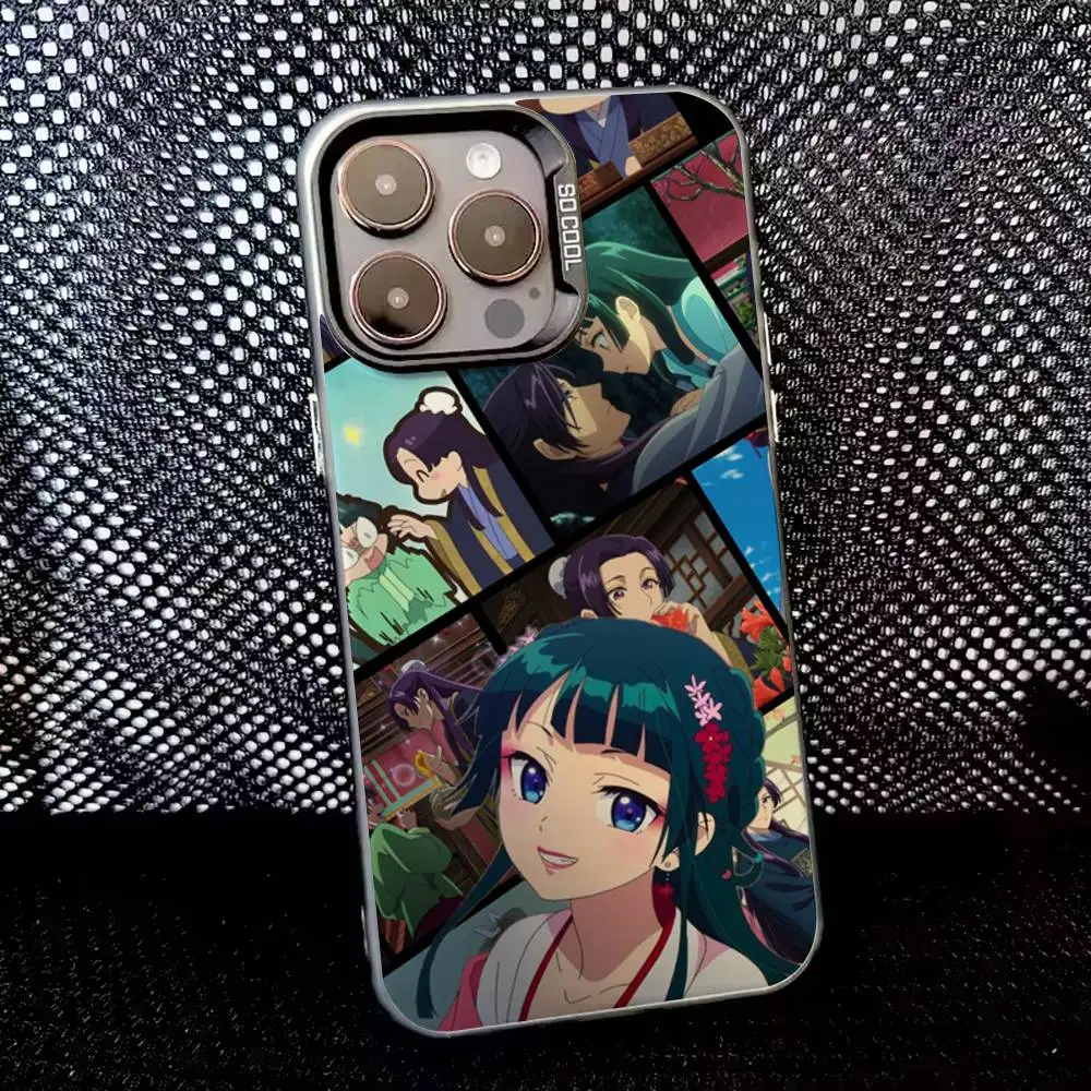 Jinshi Maomao Handyhülle für iPhone 16,15,14,13,12,11,8,7,Pro,Max,Plus,Mini,XS,SE Anti-Fall Schwarz Matt Hart