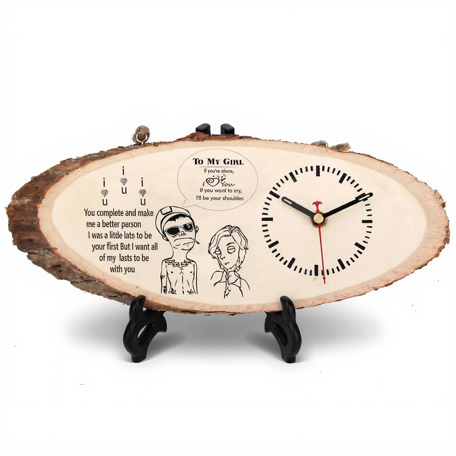 Wooden Creative Couple Bell Energy-saving Original Color Gift Home