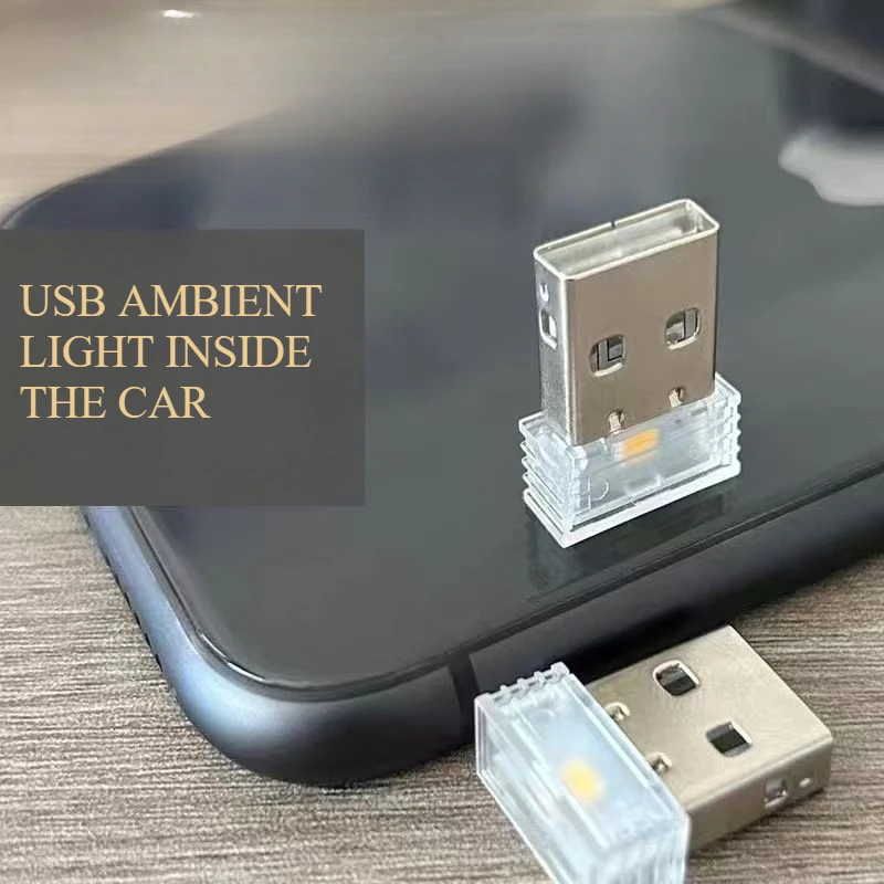USB 무선 차량 주변 조명, 다채로운 범용 음성 제어 LED 인테리어 조명