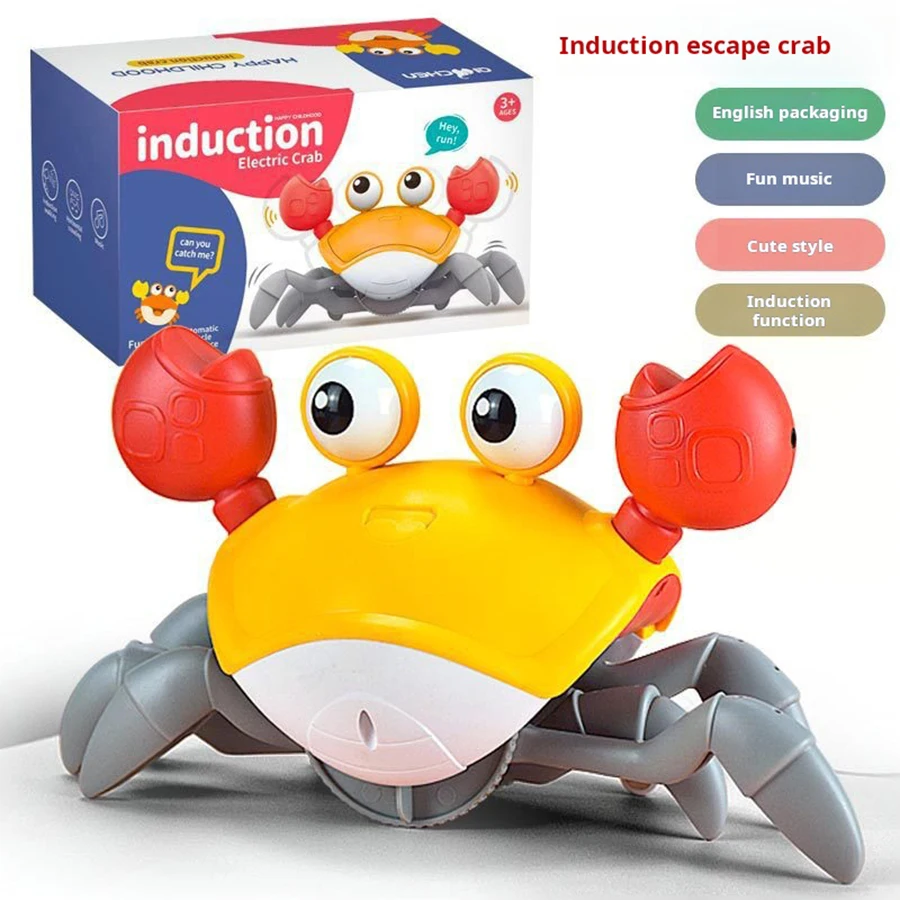 Crabe à induction Shoous à charge électrique, s'échappe et bouge la tête du bébé pour s'entraîner à coaxer le bébé, cadeau jouet pour enfants