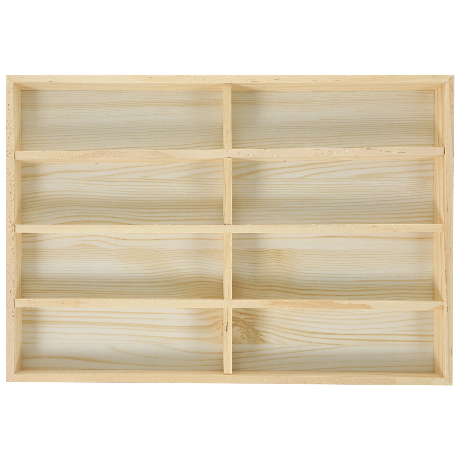 

Solid Wood Sunglasses Organizer 8 Compartments Stylish Functional Glasses Storage Display Tray Minimal Space Home Commercial Use