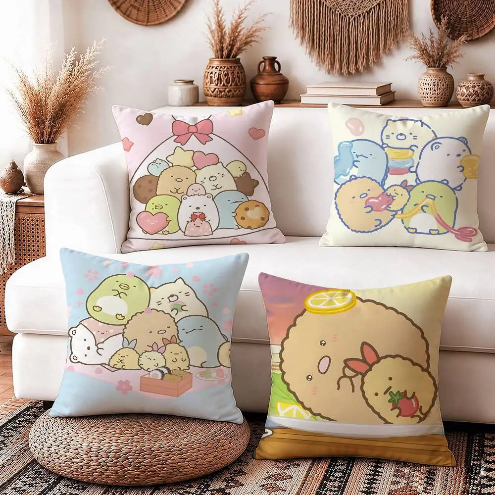 Cute S-Sumikko Gurashi Square Sofa Pillow Cover Solid Color Living Room Home Decor Cushion Case
