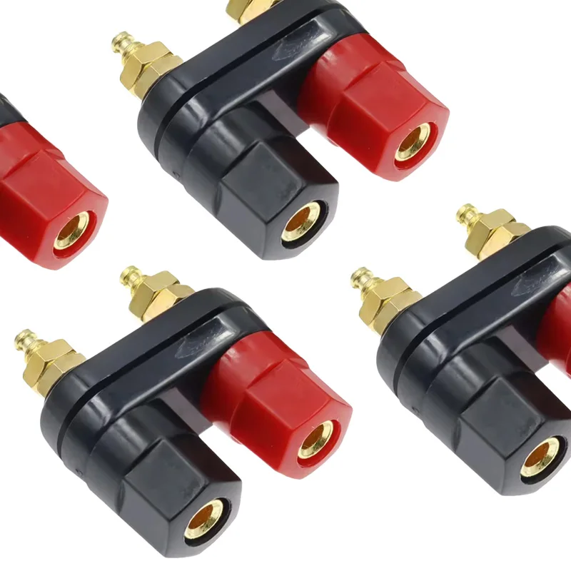2/4/10Pcs Dual Banana Plug Couple Terminal Red+Black Banana Plugs Double Female Jack Binding Post Connector