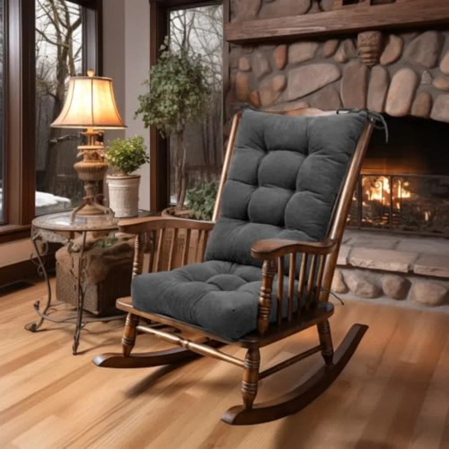 

Rocking Chair Cushion OnlyTufted Non-Slip Comfortable Rocking Chair Cushions Indoor with Ties Striped Rocking Chair Pads