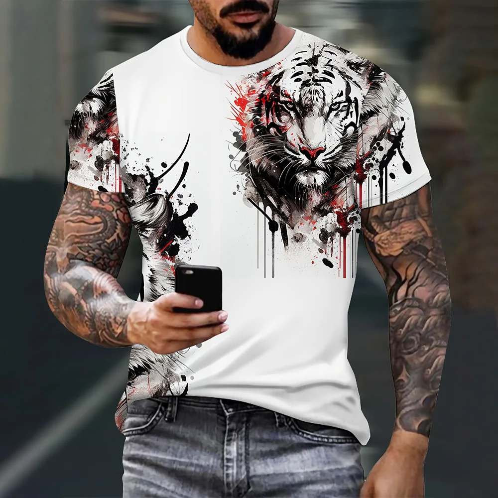 Eagle-shaped Men's Summer Fashionable 3D Print Quick-drying Breathable Sports Tshirt Outdoor Leisur Family Use Short-sleeved Top