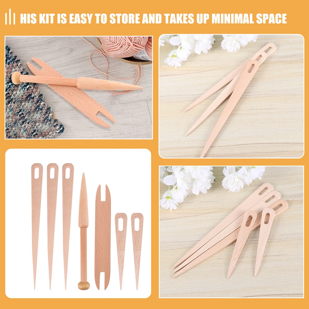 1 مجموعة النسيج المكوك عدة نسيج خشبي صنع أدوات DIY بها بنفسك الحرف اليدوية الخياطة العصي الكروشيه إبرة مجموعة #2