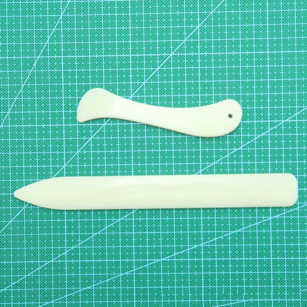 2Pcs Plastic Letter Opener Origami Tool Paper Creasing Scribing Set Lightweight DIY Scrapbooking Supplies Imitation Cattle Bone