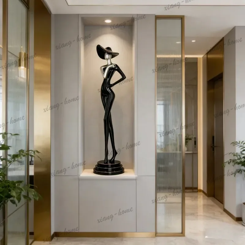 Sculpture art figure modeling vertical ornament slender high-end living room crafts niche decoration