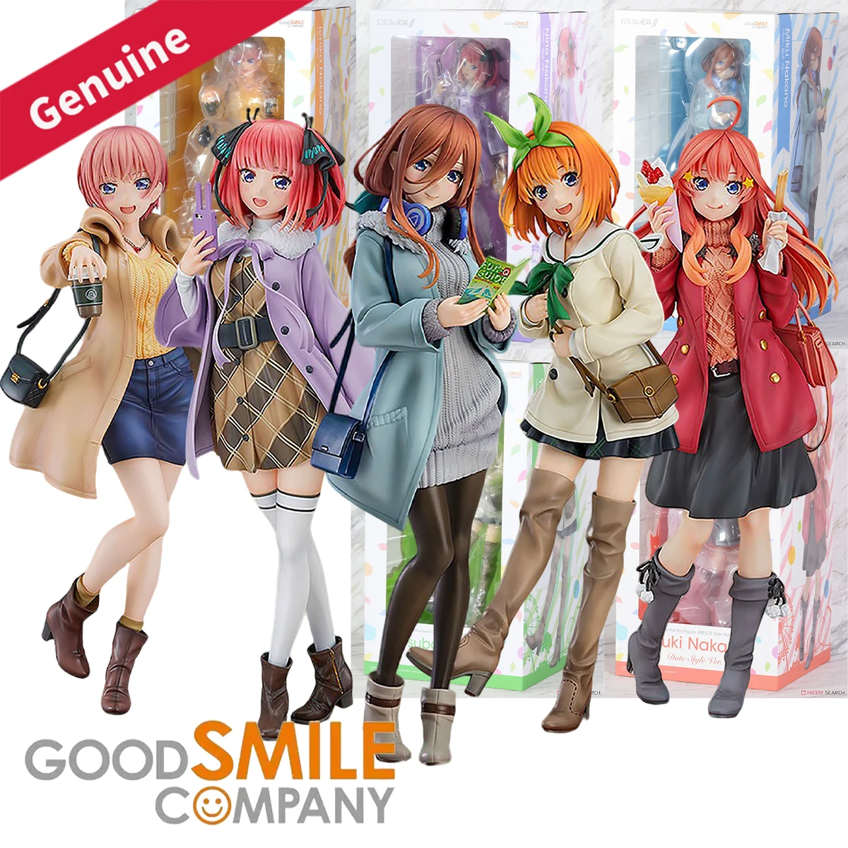 Original Genuine Good Smile Company Prepainted Gotoubun No Hanayome Ichika Nino Miku Yotsuba Itsuki Date Style Ver. Anime Figure