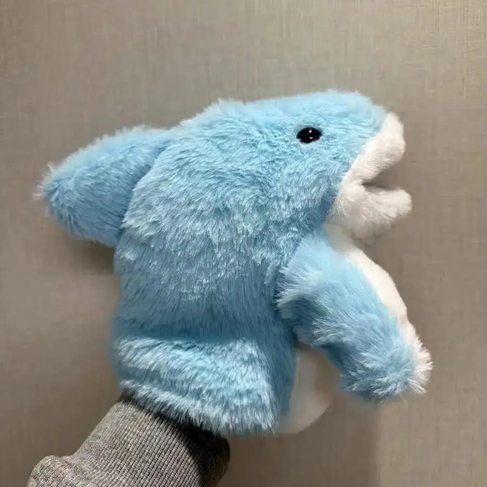 11" Shark Hand Puppet Stuffed Ocean Animals Hand Puppet with Moveable Mouth Soft Plush Shark Toy for Kids Role Play Teaching Toy
