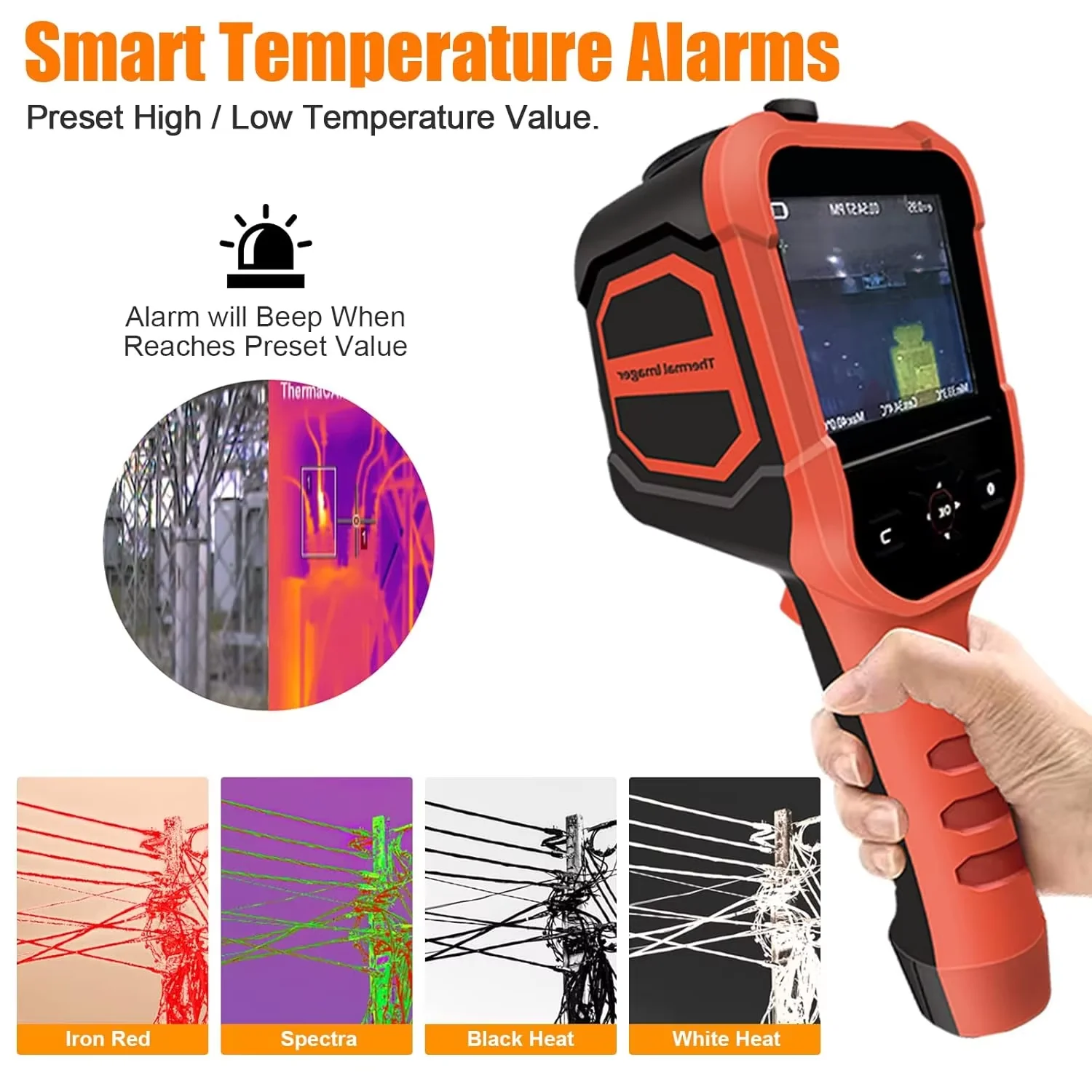 Handheld Thermal Imaging Camera, 210x160 Resolution IR Thermal Imager Range -20~330°C with 3.5