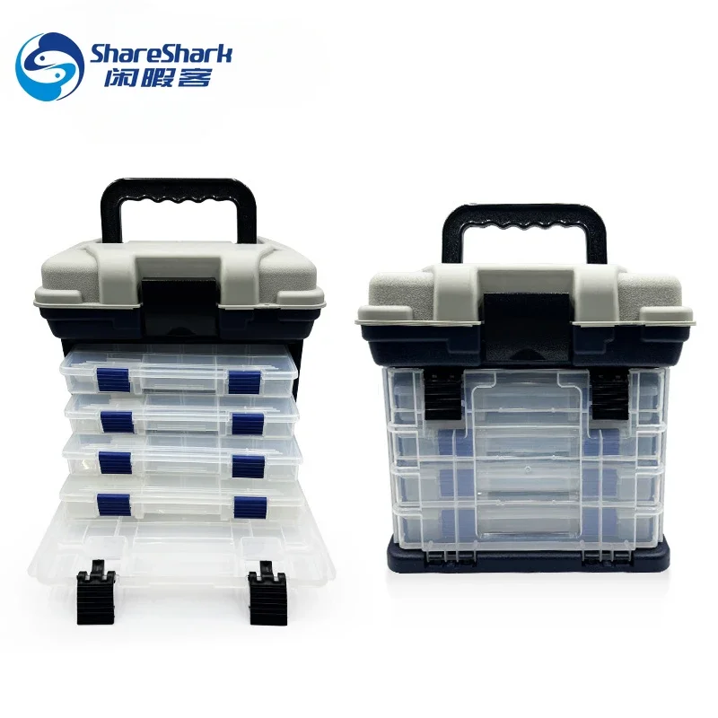 Caja de pesca 4 capas – Divisores ajustables y gran capacidad