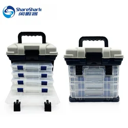 Portable Fishing Equipment Box 4 Layers Fishing Large Capacity With Adjustable Dividers Handle Fishing Tackle Storage Case Box