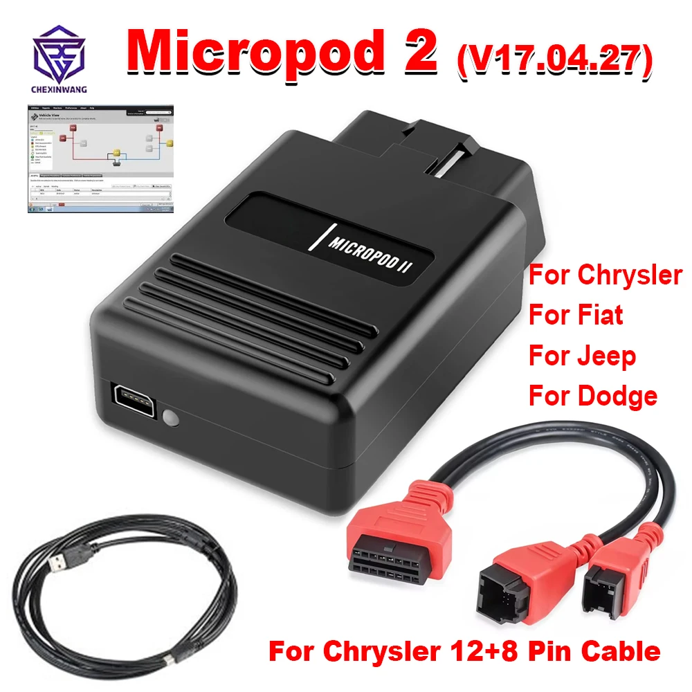 MicroPod 2 for CHRYSLER for JEEP For DODGE For Fiat MicroPod2 Scanner Work with CDA6 Flash Downloder Car Programming Diagnostic