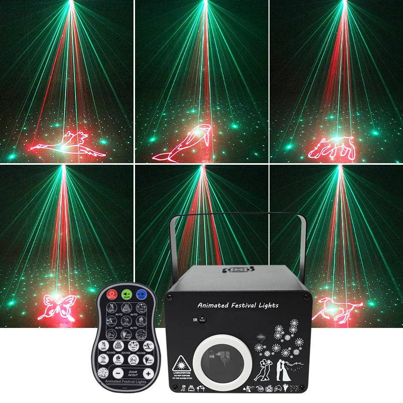 Laser Light RGB Dynamic Effect Light Sound Activated Auto Play Disco Party Light For Home Bar KTV Club Wedding Birthday Event
